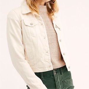 Free People Rumors Denim Jacket medium ecru